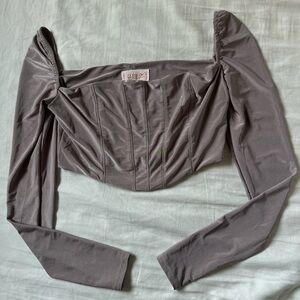 Club L London long  Sleeve metallic Corset Top